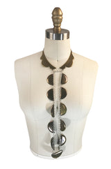 Unusual 1990s Chloe Long Brass Pendant Necklace