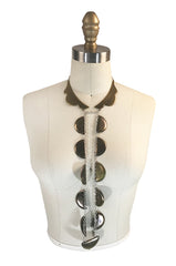 Unusual 1990s Chloe Long Brass Pendant Necklace