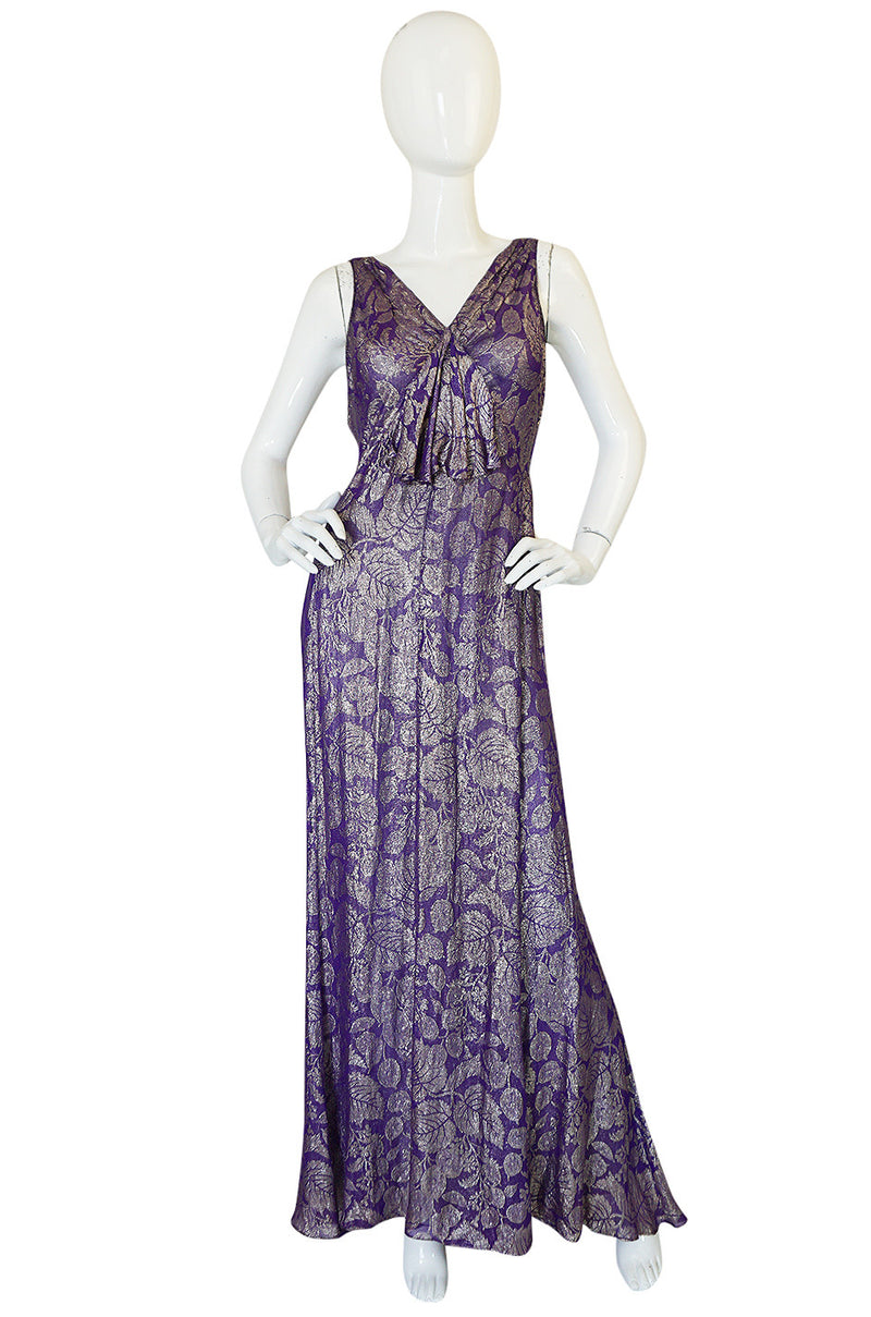 Rare & Extraordinary 1920s Purple & Gold Metallic Lame Gown – Shrimpton ...