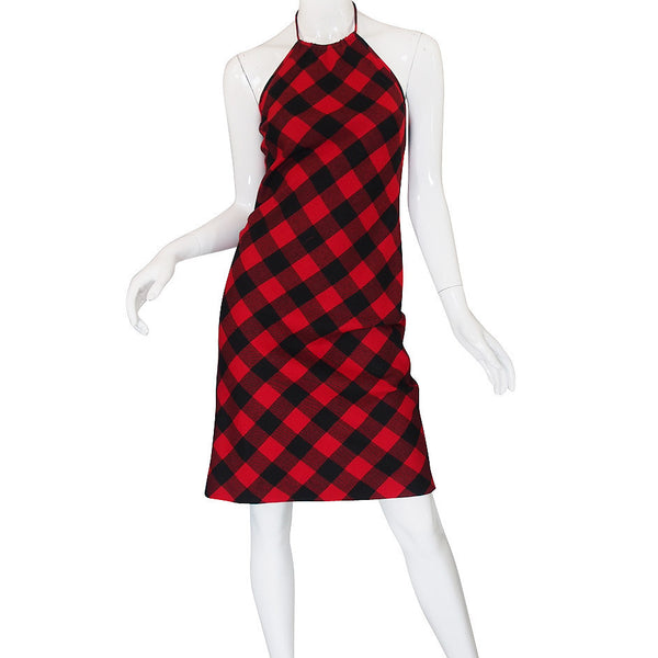ralph lauren halter dress vintage 1990s Plaid – Shrimpton Couture Wedding dress