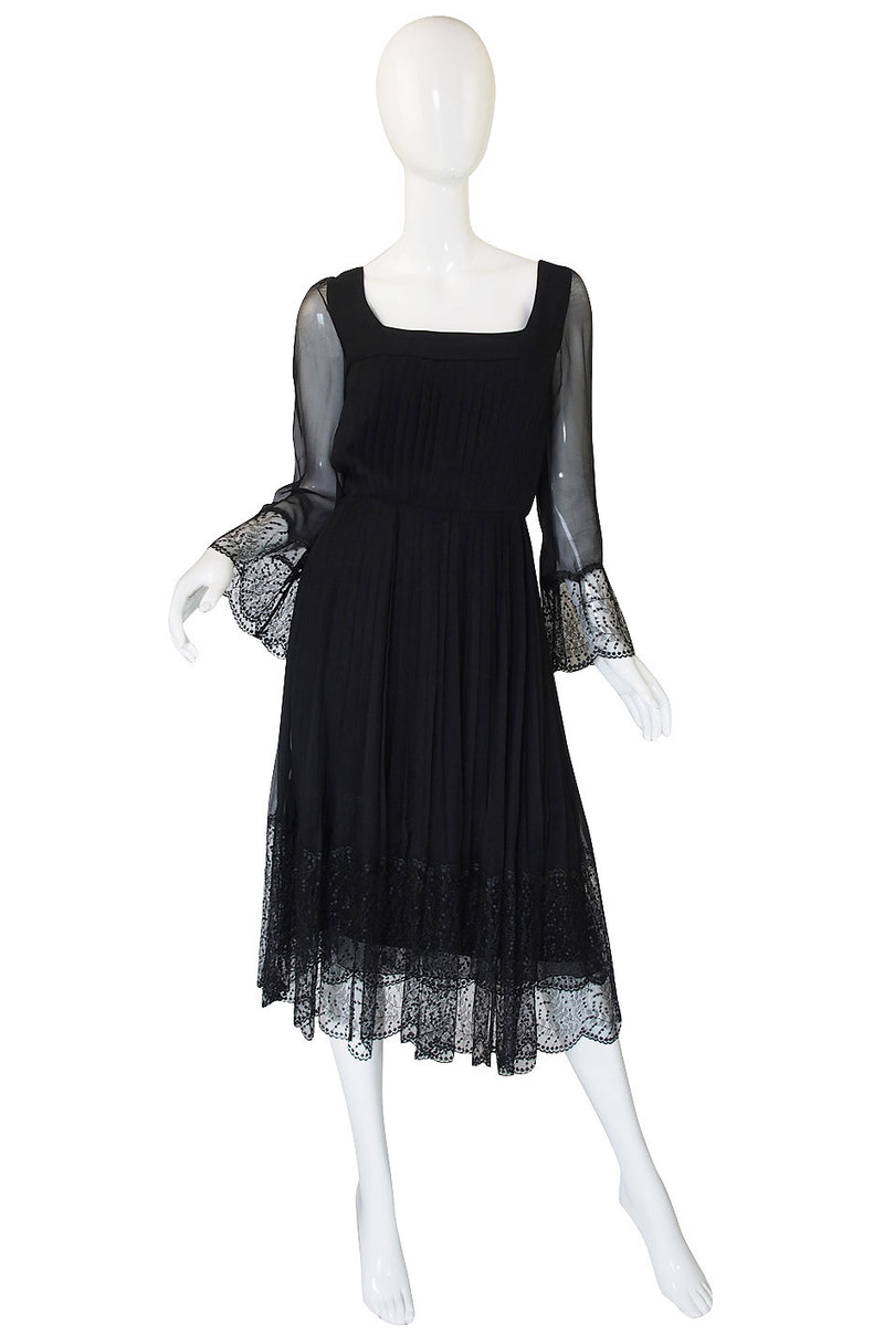 Rare 1960s Silk and Lace Jean Louis Dress