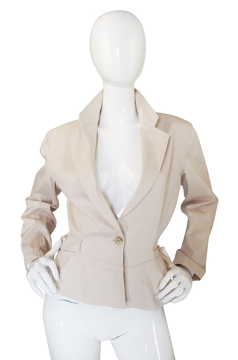 1990s Azzedine Alaia Side Corset Tied "Safari" Jacket