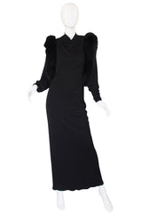 1980s Lillie Rubin Fur Shoulder Gown