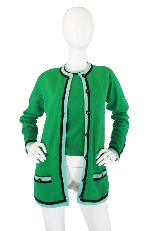 A/W 1994 Runway Green Cashmere Chanel Twinset