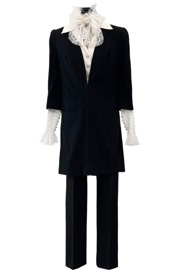 Spring 2006 Chanel by Karl Lagerfeld Haute Couture Pant Set w Detachable Collar & Sleeves