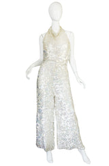 c1967 Couture Donald Brooks Silk and Pailettes Jumpsuit