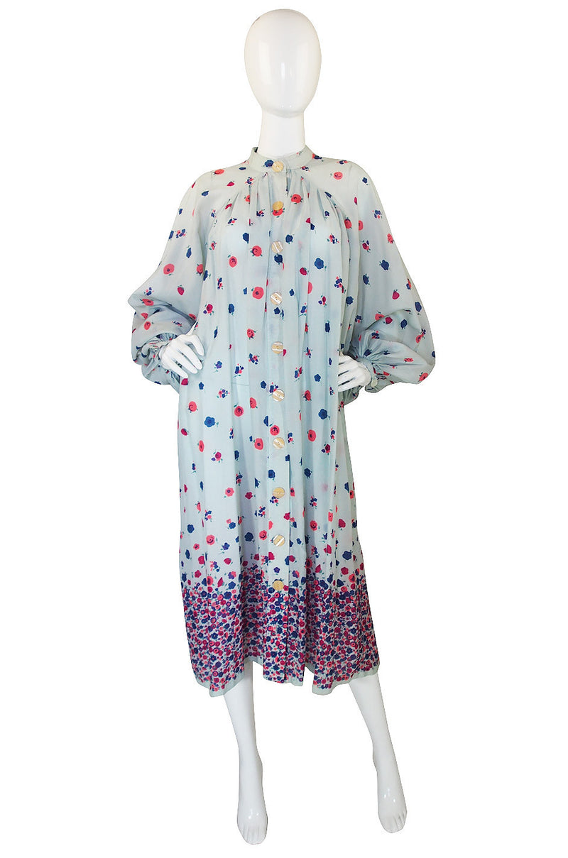 1970s Jean Varon Silk Balloon Sack Dress or Coat