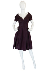 Recent Prada Deep Purple Silk Taffeta Full Skirted Dress