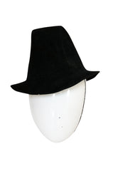 1940s Stylist Hat Salon High Set Black Felt Tilt Hat