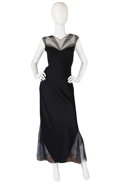 1994 Karl Lagerfeld Silk & Net Bias Cut Dress