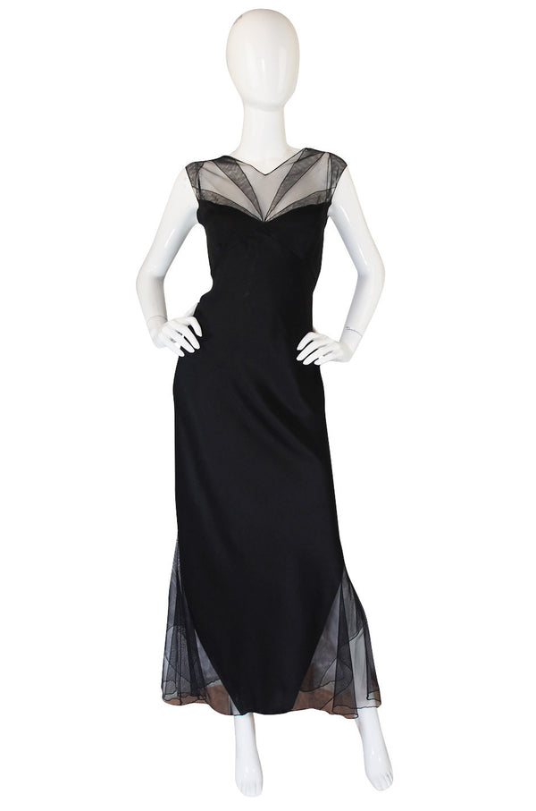 1994 Karl Lagerfeld Silk & Net Bias Cut Dress