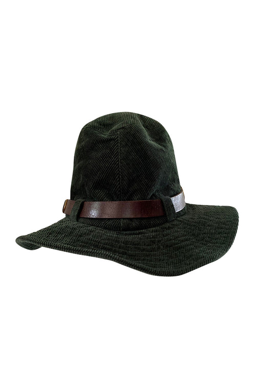 c. 2009 Balenciaga by Nicolas Ghesquière Deep Green Corduroy Hat