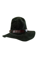 c. 2009 Balenciaga by Nicolas Ghesquière Deep Green Corduroy Hat