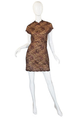 1980s Fine Geoffrey Beene Iridescent Lace Dress
