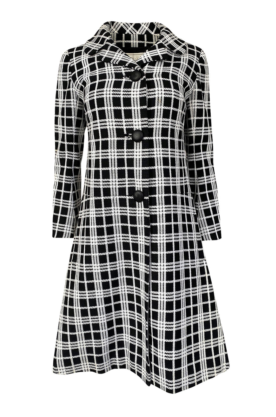 Christian Dior★Black/White Check/Microcannage Paneled Coat NWT Christian Dior Black/White Check/Microcannage Paneled