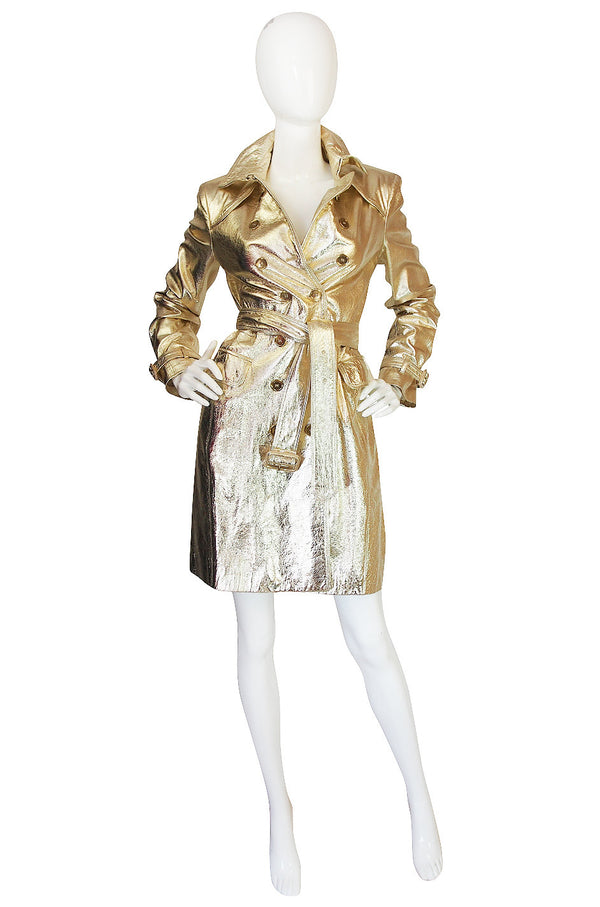 2012 Collection Gold Kid Leather Burberry Trench