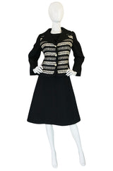 Graphic 1960s James Galanos Silk & Wool Dress & Jacket Set