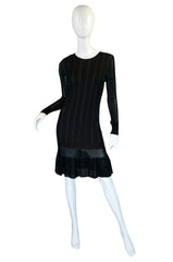 2008 Azzedine Alaia Black & Nude Open Weave Knit Dress