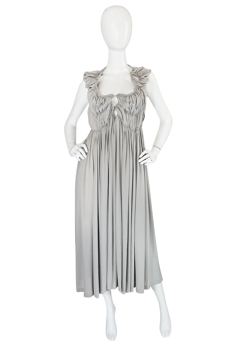 S/S 2008 Bottega Veneta Runway Light Grey Silk Cut Out Dress