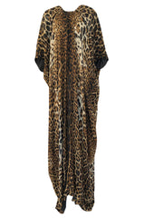Spring 2002 Tom Ford For Yves Saint Laurent Leopard Bias Cut Silk Caftan Dress