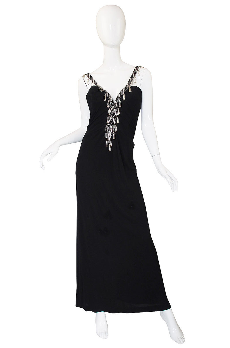 1970s Beaded Bob Mackie Silk Jersey Gown Shrimpton Couture 1970s Beaded Bob Mackie Silk Jersey Gown Shrimpton Couture