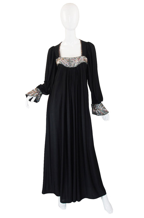 Museum Held 1970s Bill Gibb Sequin Detail Jersey Dress