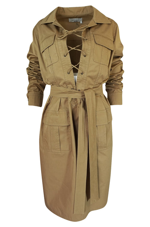 2002 Tom Ford for Yves Saint Laurent Reissue Khaki Safari Dress