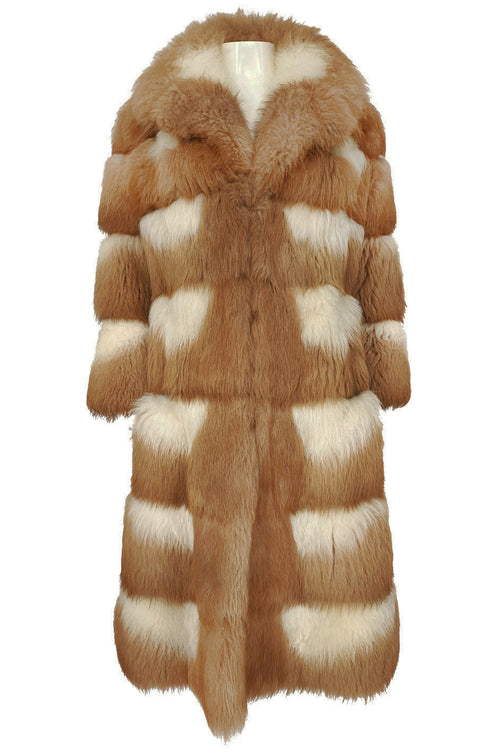 Rare c.1968- 1972 Christian Dior Two Toned Sheepskin Fur Coat
