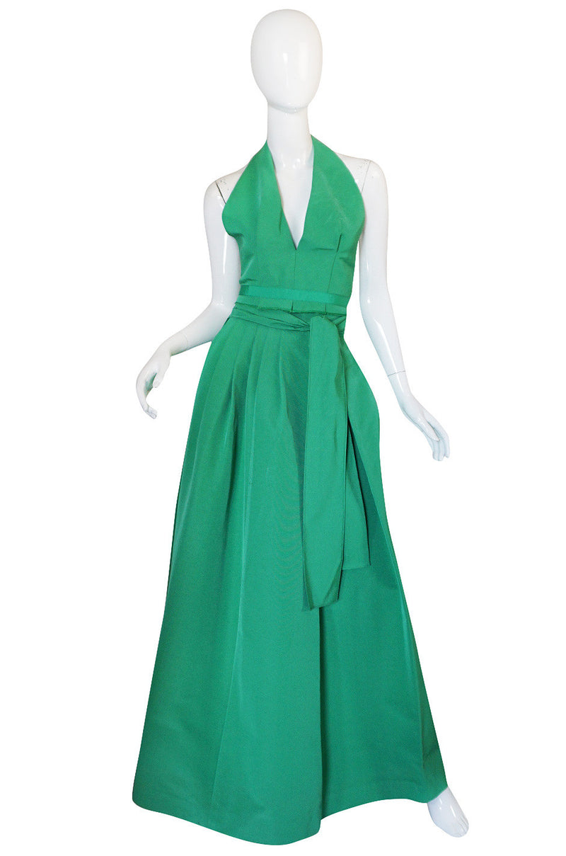 1960s Pauline Trigere Backless Structured Halter & Skirt Dress Set
