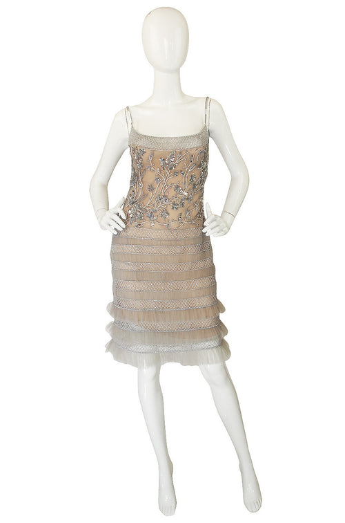 1990s Fine Bead & Sequin Valentino Dress