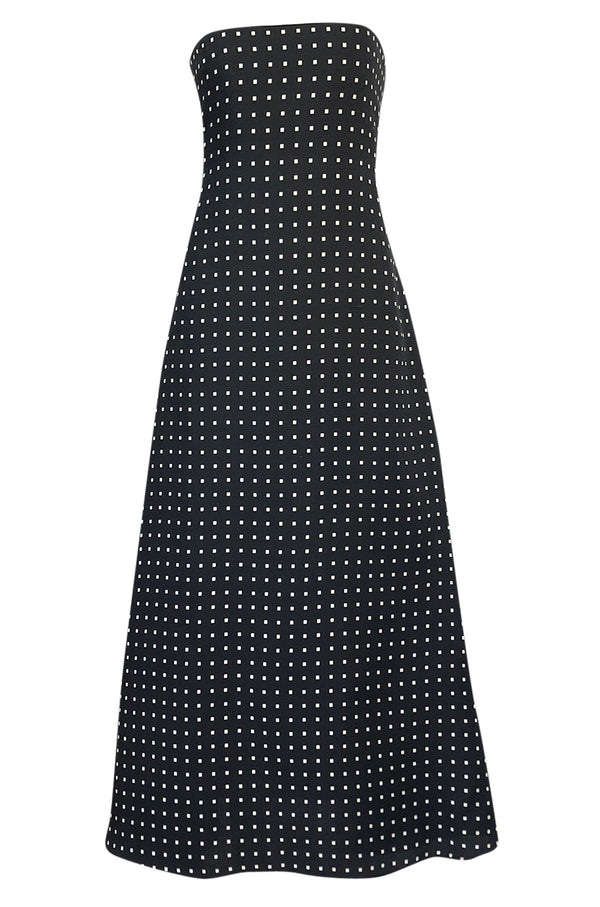 S/S 2000 Yves Saint Laurent by Alber Elbaz Black & White Strapless Dress