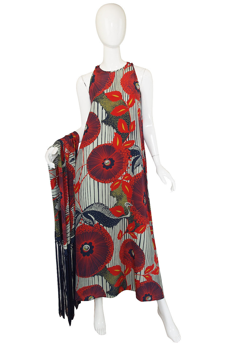 1930s Exceptional Deco Silk Print Dress & Scarf – Shrimpton Couture