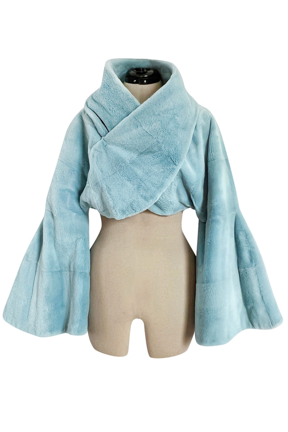 Rare Fall 1989 Claude Montana Runway Baby Blue Sheared Fur Jacket w Dr –  Shrimpton Couture