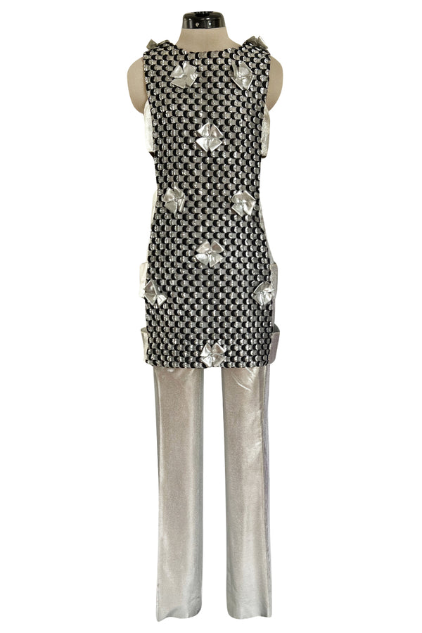 Spring 1966 Marc Vaughan Couture Silver 'Cubic' Pant & Open Side Tunic Mini Set