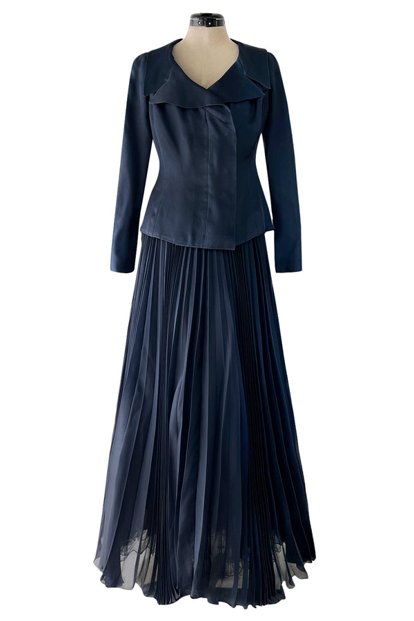 1980s Yves Saint Laurent Rive Gauche Black Skirt Suit For Sale at 1stDibs