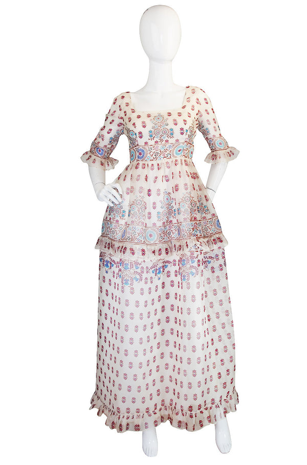 1960s Silk Oscar De La Renta Museum Piece Dress