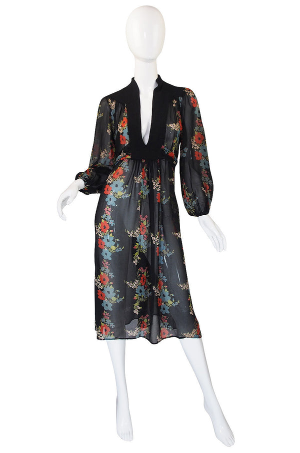 1970 Celia Birtwell Print Ossie Clark Dress