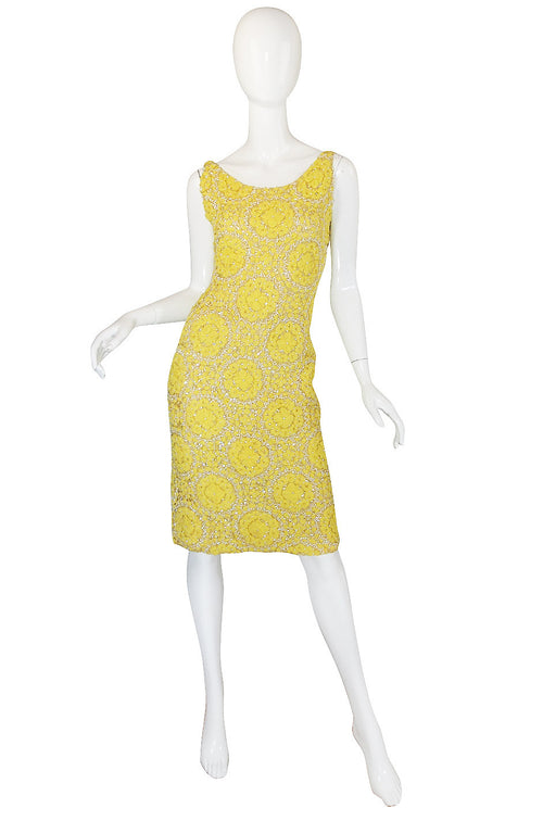 1960s Hand Done Ribbon, Sequin & Bead Dress