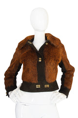 1970s Dyed Beaver Fur & Suede Turn Key Jacket