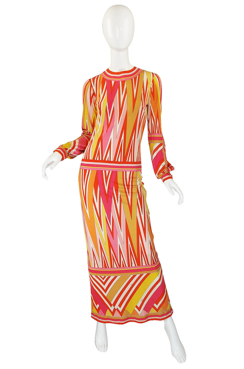 1970s Amazing Pucci Citrus Maxi Dress