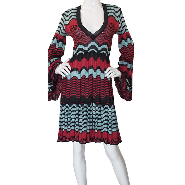 1990s Metallic Knit Missoni Dress with Flare Sleeves – Shrimpton Couture