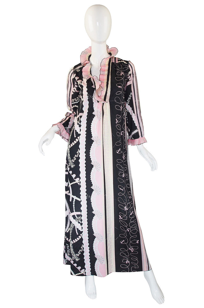 1980s Zandra Rhodes Pink Silk Caftan