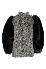 Fall 1992 Yves Saint Laurent Incredible Huge Sleeves Faux Fur Jacket