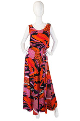 1970s Print Dynasty Jersey Jumpsuit