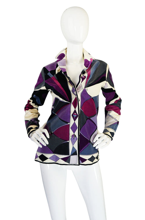 1960s Purple Print Velvet Emilio Pucci Jacket