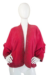 c1982 Hot Pink Suede Studded Halston Jacket