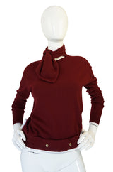 1980s Burgundy 100% Scottish Cashmere Chanel Sweater