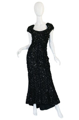 Recent Elie Saab Fully Beaded & Sequinned Black Dress