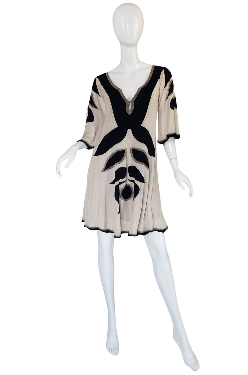Early 2000s Alice Temperly Silk Knit Plunging Dress