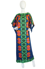 1970s Fabulous Printed Lanvin Numbered Caftan Dress